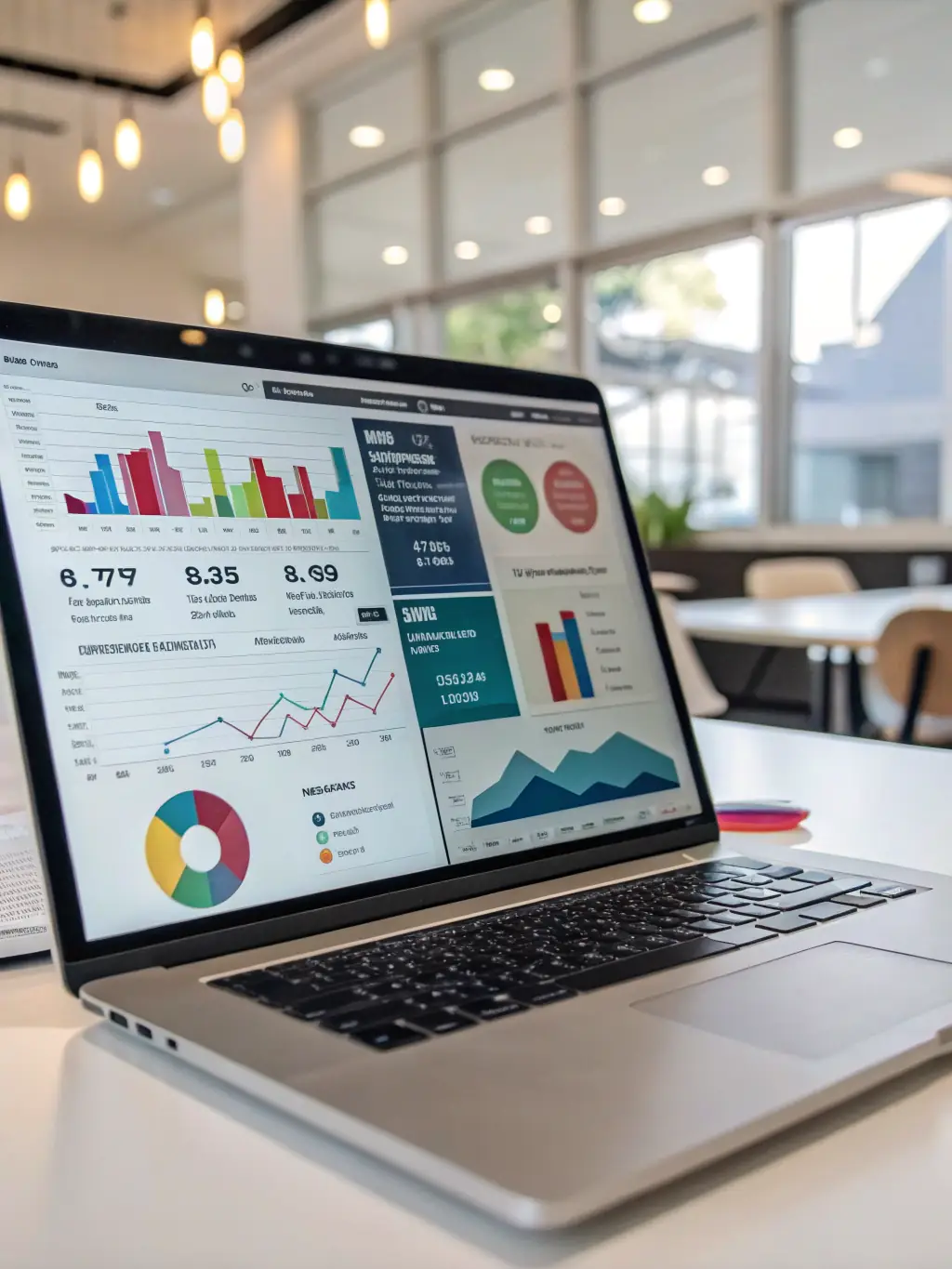 A clean, modern graphic representing transparent reporting, featuring charts and graphs that clearly display campaign performance metrics, along with the Masaru Media logo and branding elements.
