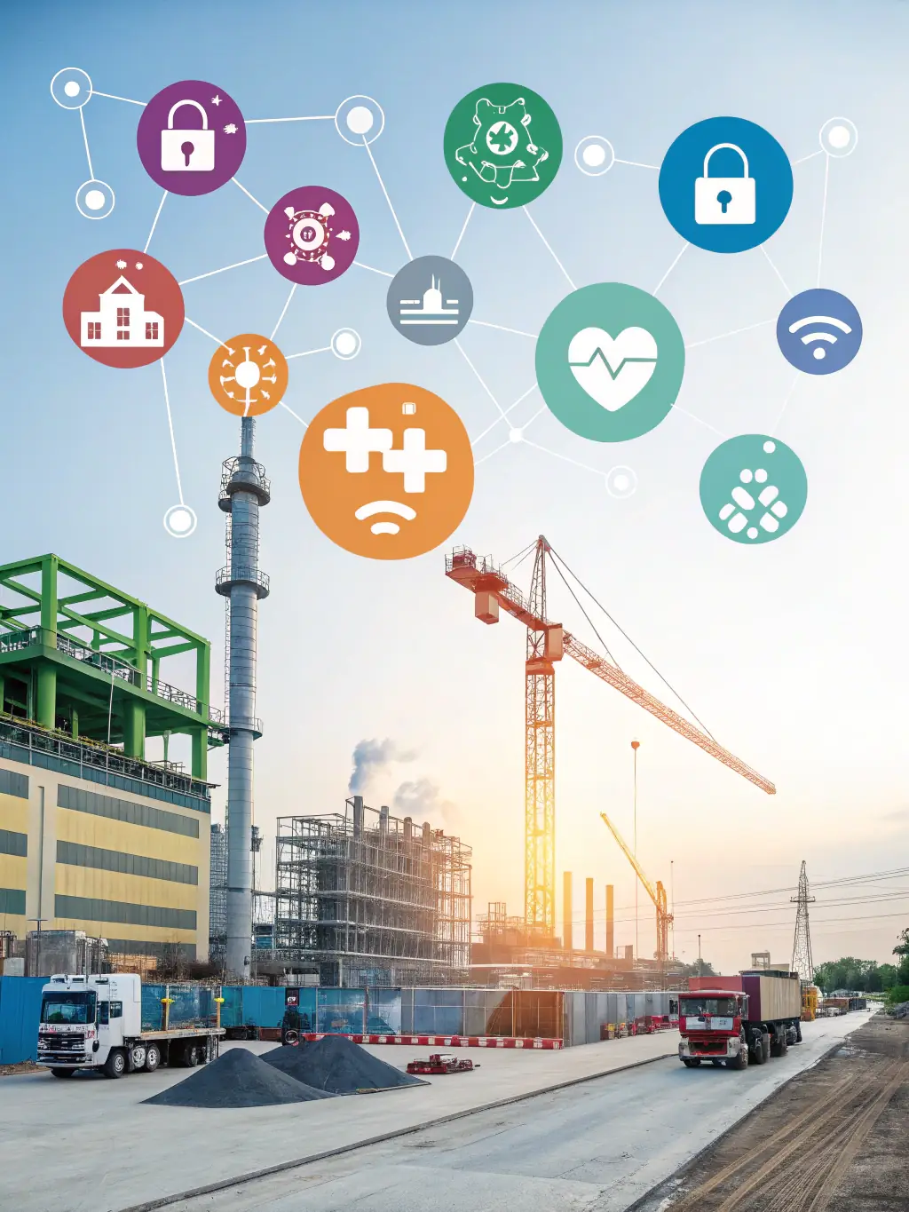 A collage of icons representing various service-based industries (hardscaping, landscaping, roofing, etc.) with upward trending arrows, symbolizing growth and success through targeted advertising.