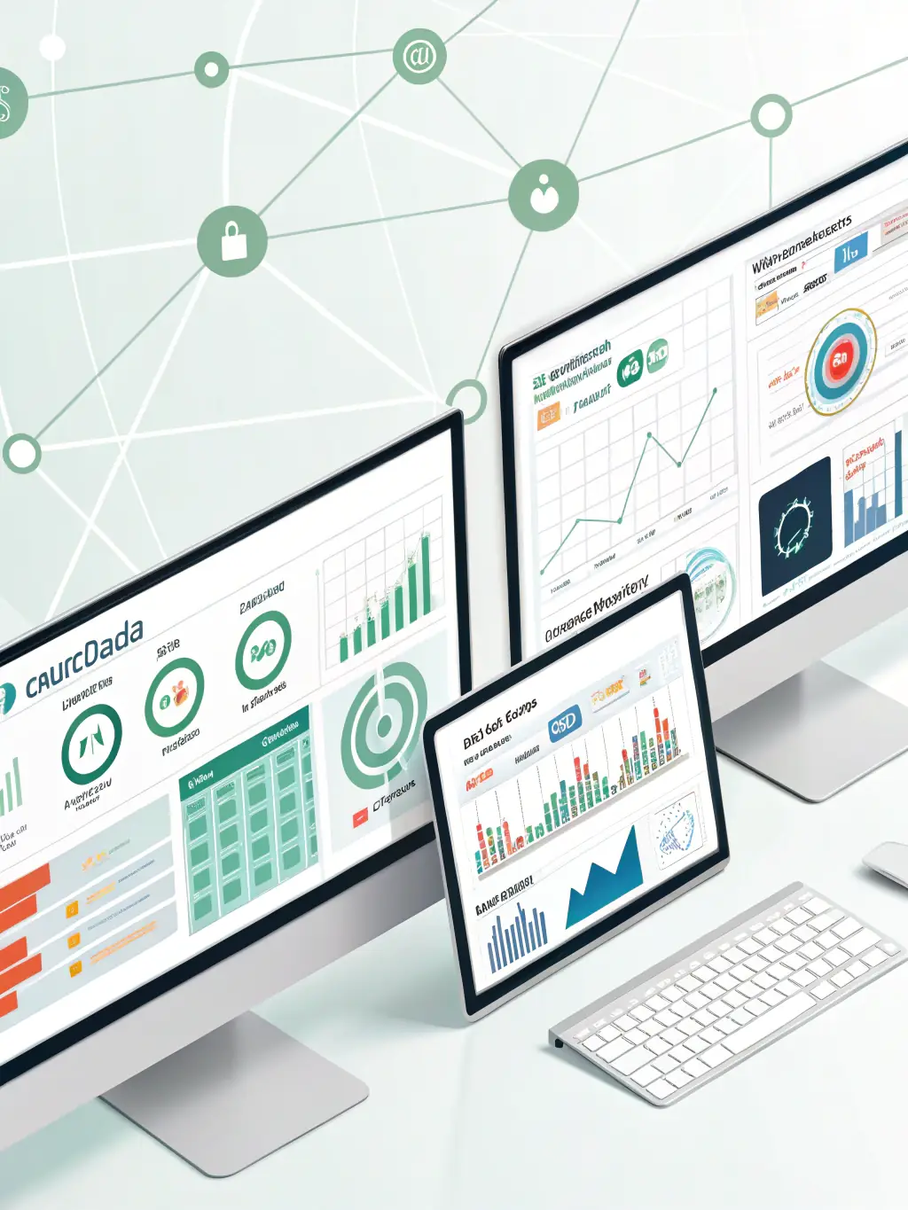 A visually appealing graphic illustrating the process of targeted ad creation, deployment, and optimization, showcasing the data-driven approach used by Masaru Media to improve campaign performance over time.