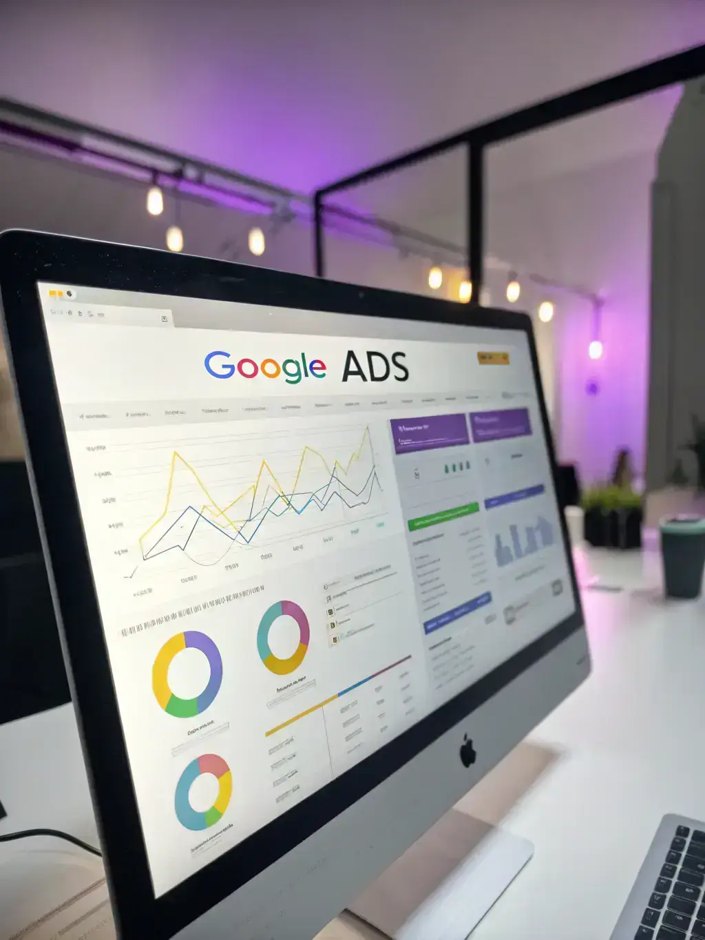 A close-up shot of a Google Ads dashboard displaying a high conversion rate for a landscaping client, showcasing the effectiveness of targeted ad campaigns.