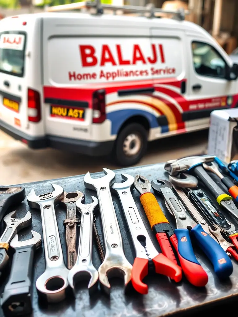 An image of various tools and equipment used in home service businesses (plumbing, HVAC, electrical), representing Masaru Media's industry focus.